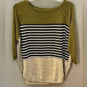 Maurices Size 1X 24/7 Colorblock Boat Neck Fleece Sweatshirt